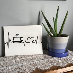 HOME MADE "CARDIAC HEART COFFE" CANVAS 8 x 10
